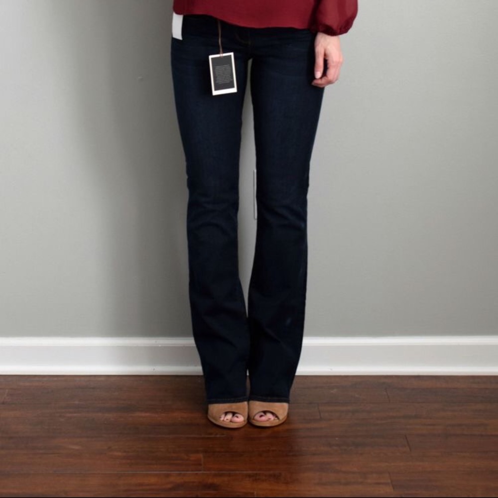 High rise dark bootcut jeans